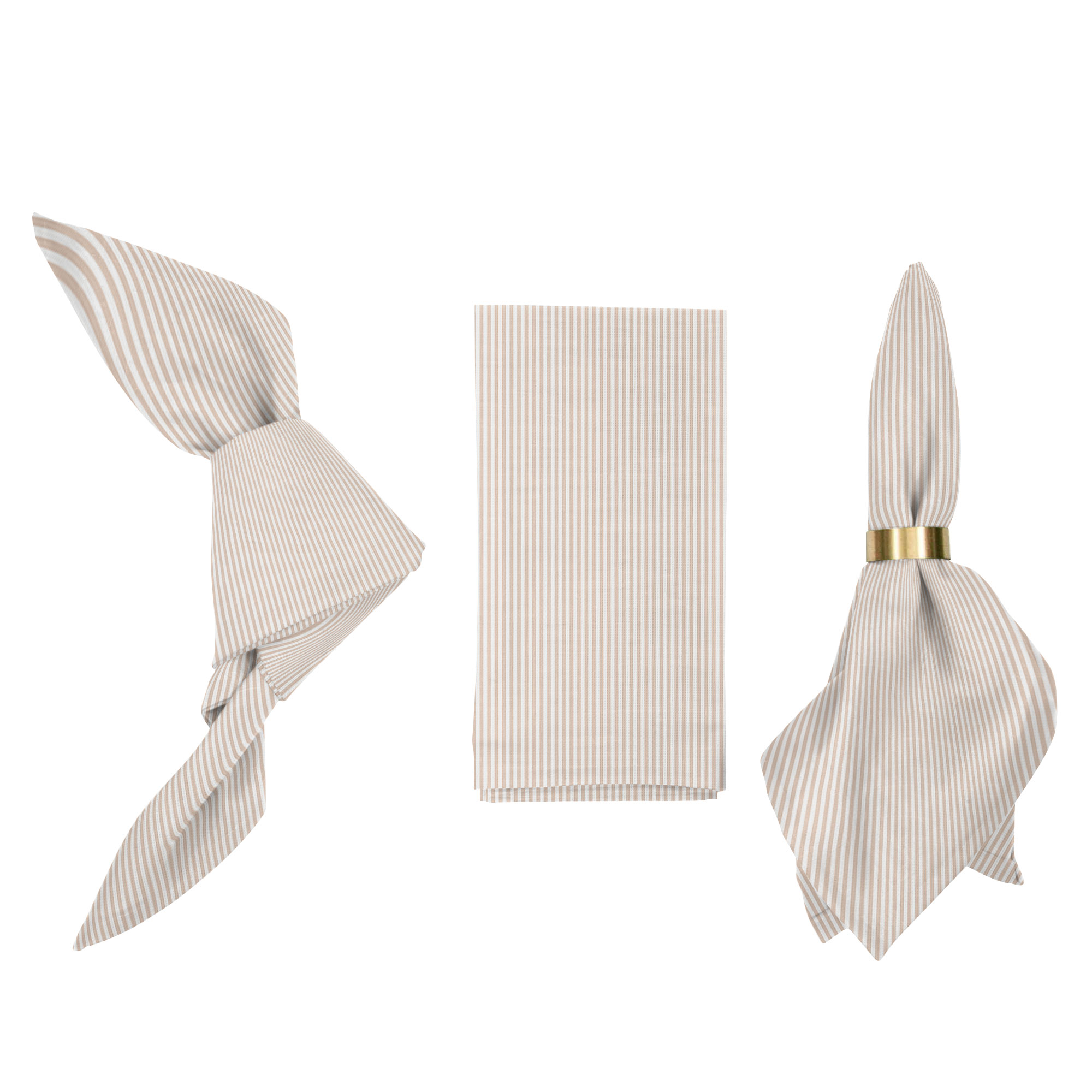 Linen napkin STRIPE CHAMPAGNE 5 mm Linen napkin STRIPE CHAMPAGNE 5 mm