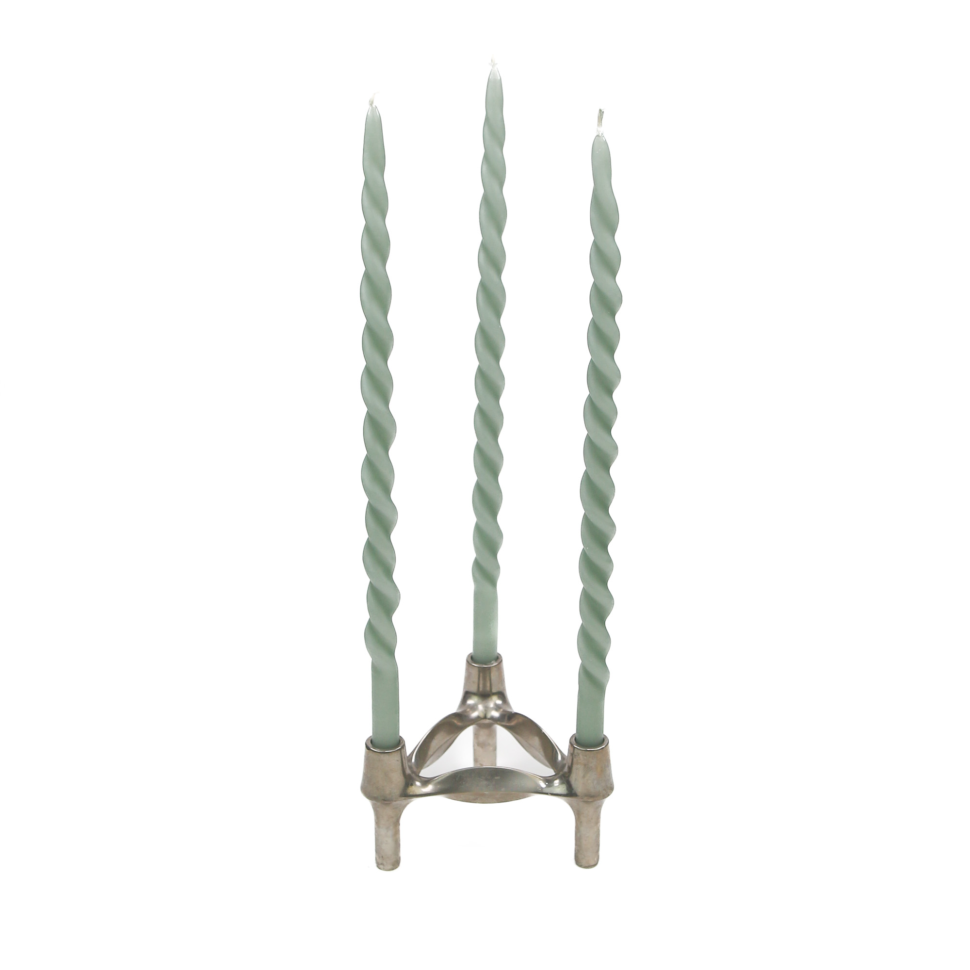 rustik-lys-duenne-stabkerzen-swirl-stoff-nagel-eukalyptus-2 Thin stick candles TWIST sage green - 2 pcs.