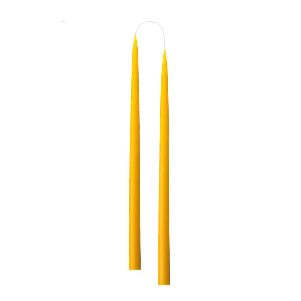 Taper candles YELLOW - color no. 51, 2.2 cm x 35 cm - 2 pcs.
