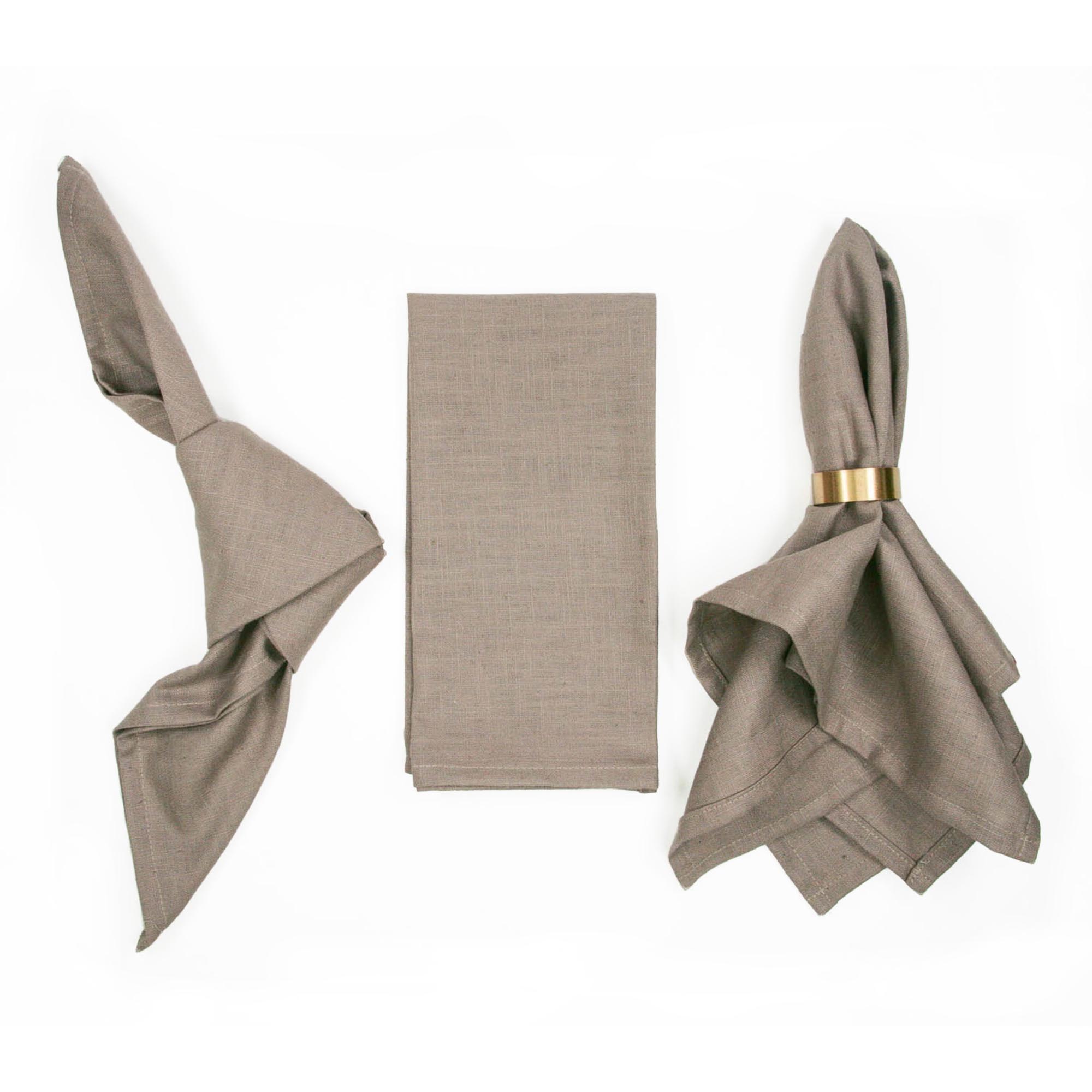 silk-linen-leinenserviette-stoffserviette-taupe-graubraun Linen napkin TAUPE