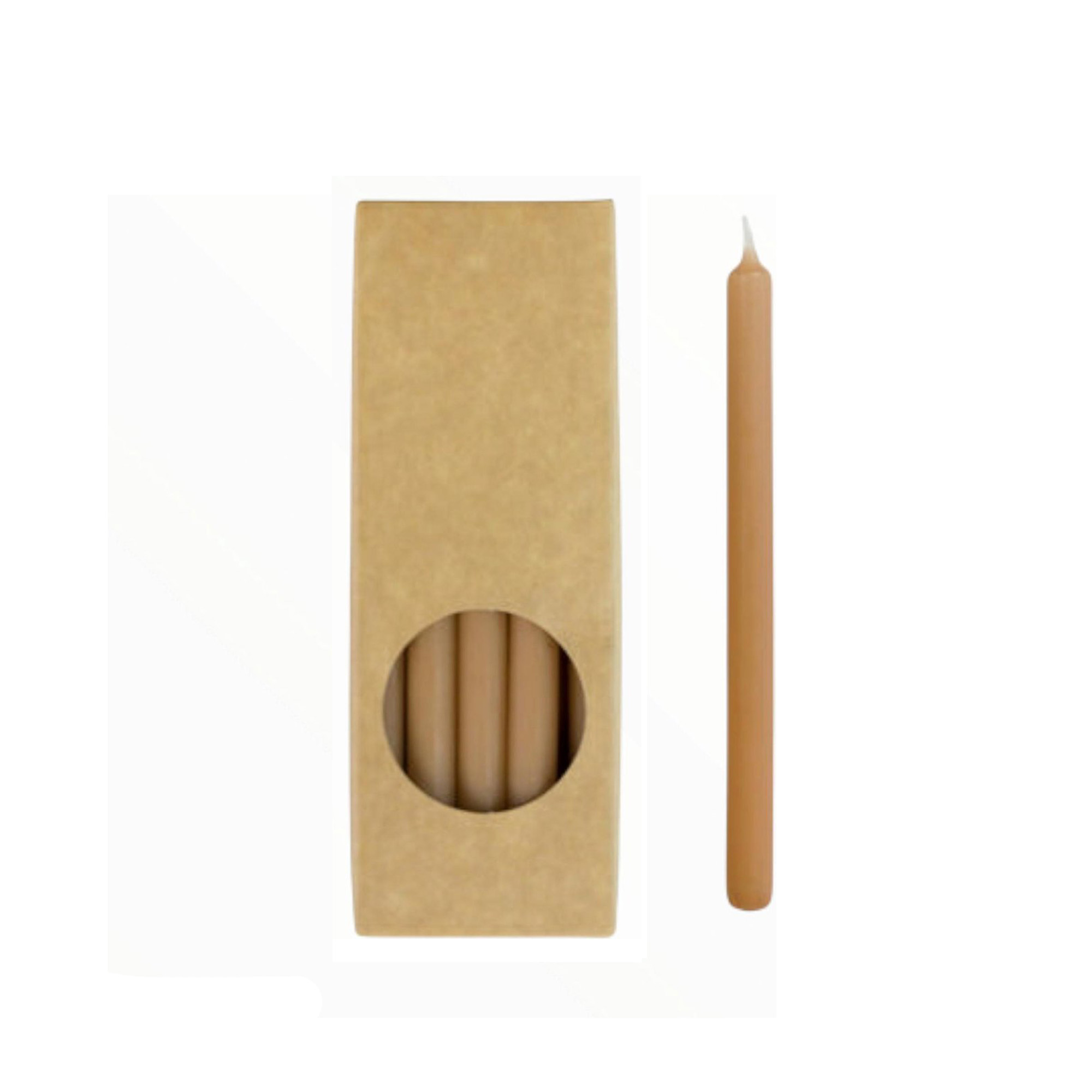 rustik-lys-dunne-stabkerzen-baumkerzen-natur-3 Thin stick candles/tree candles for Stoff Nagel candle holder - caramel