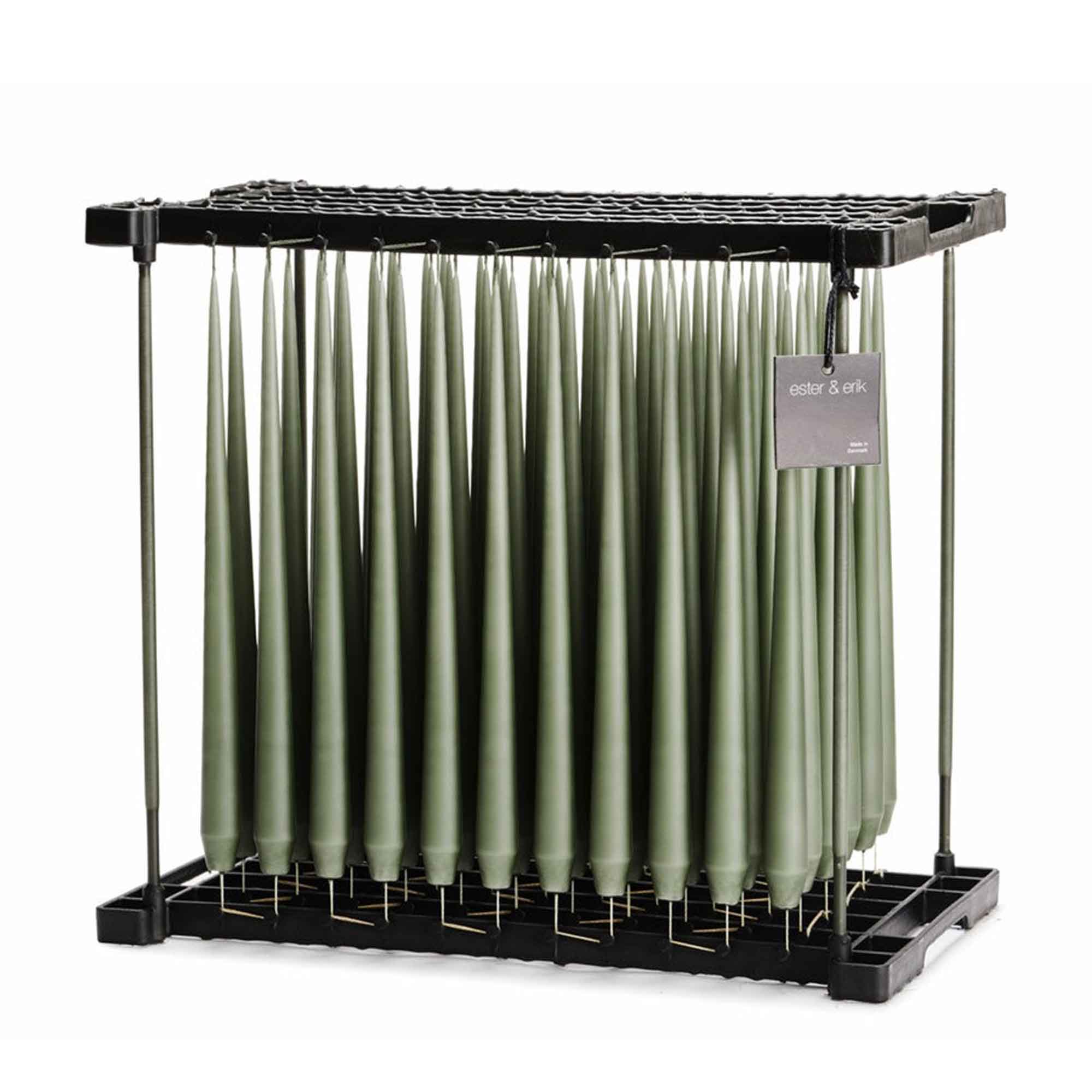 Ester-Erik-Spitzkerze-Taper-Candle-32cm-olive-greensoil-70-1 Ester & Erik taper candle OLIVE GREEN | GREEN SOIL color no. 70, 2.6 x 32 cm