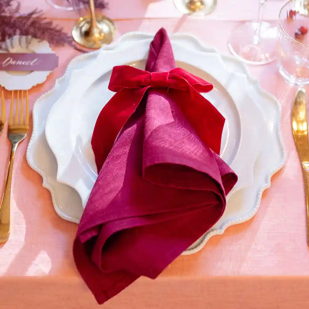 Napkin rings VELVET wine red Napkin rings VELVET wine red