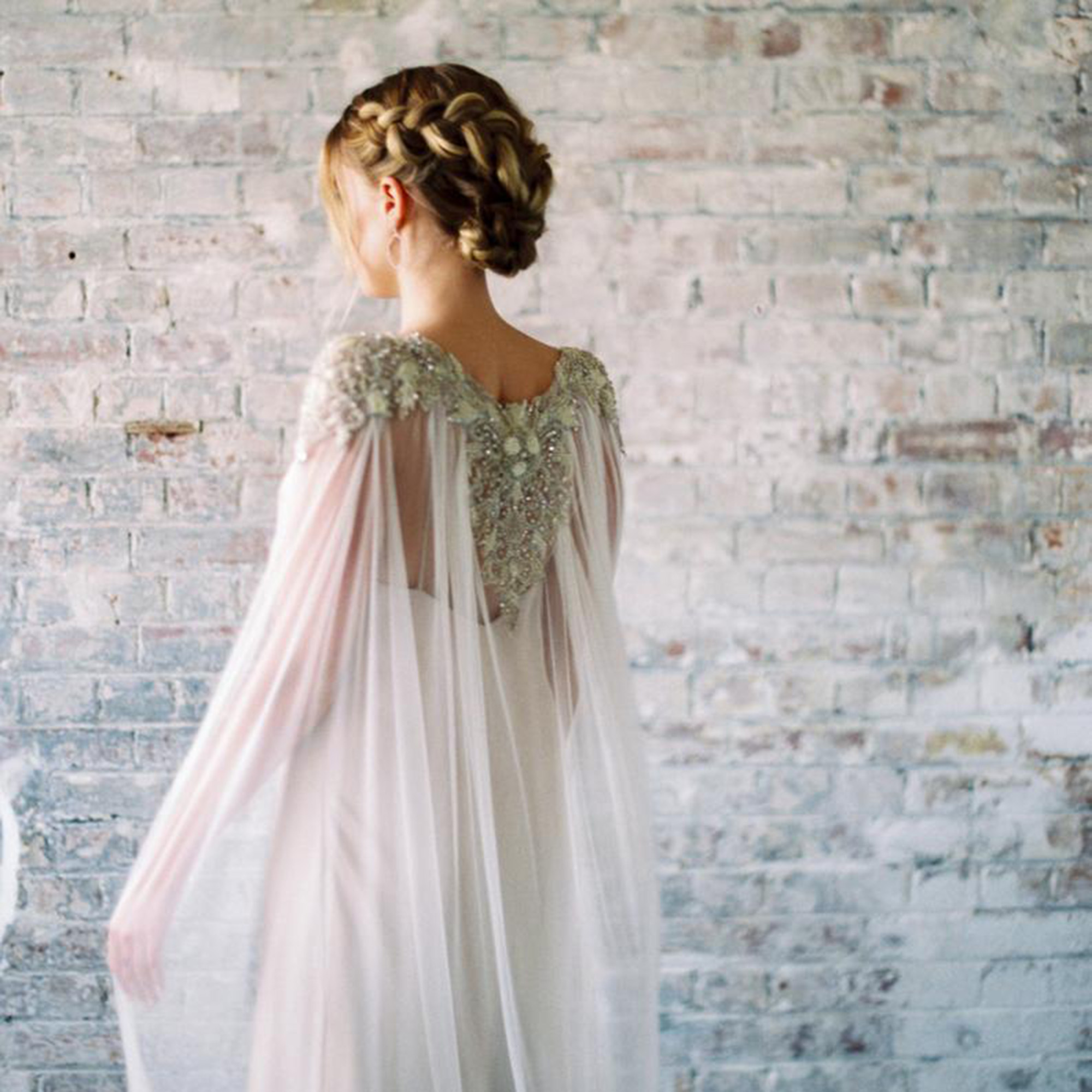 Gibson Bespoke hand-embroidered bridal cape LAKSHMI