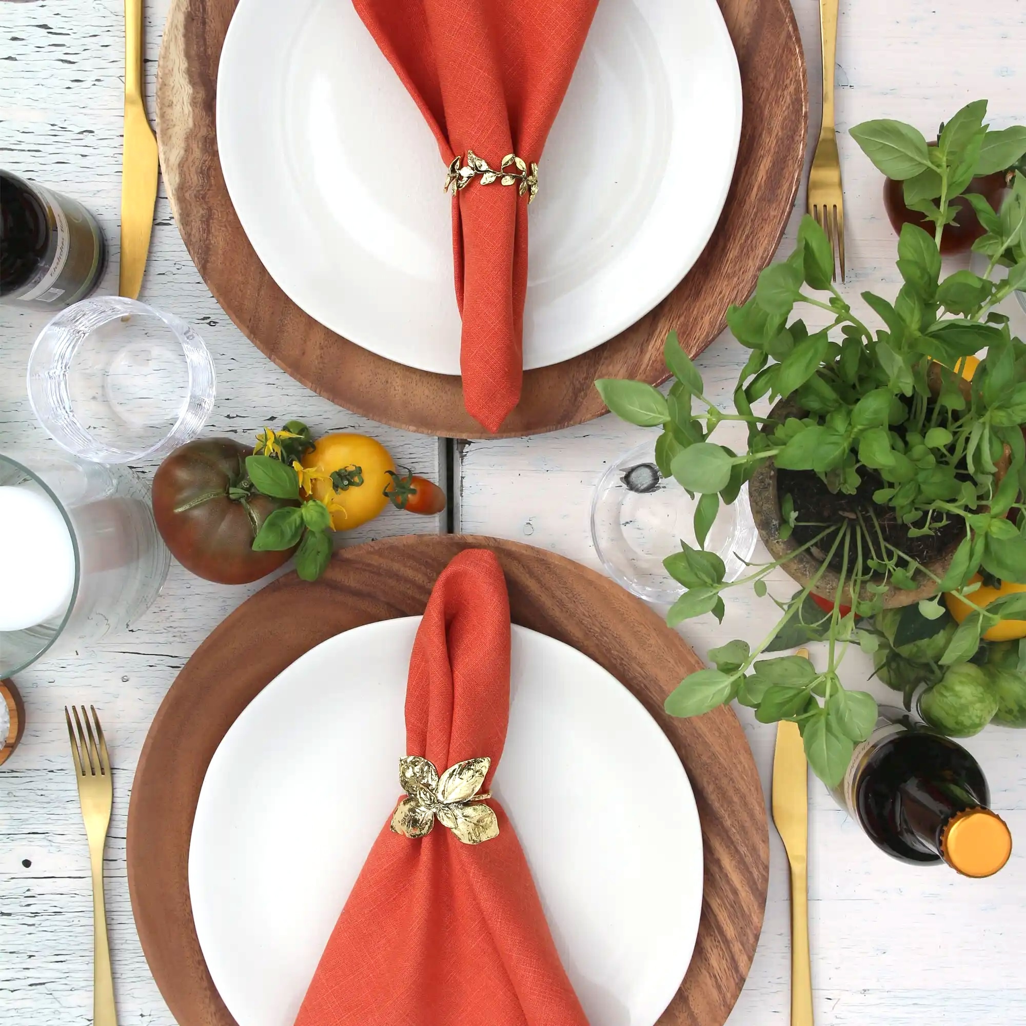 serviettenringe-gold-kraeuter-4er-set-mood-basilikum+thymian Napkin rings KRÄUTER gold - set of 4