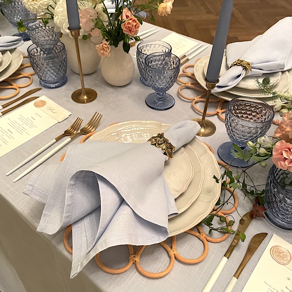 Linen napkin ICE BLUE Linen napkin ICE BLUE