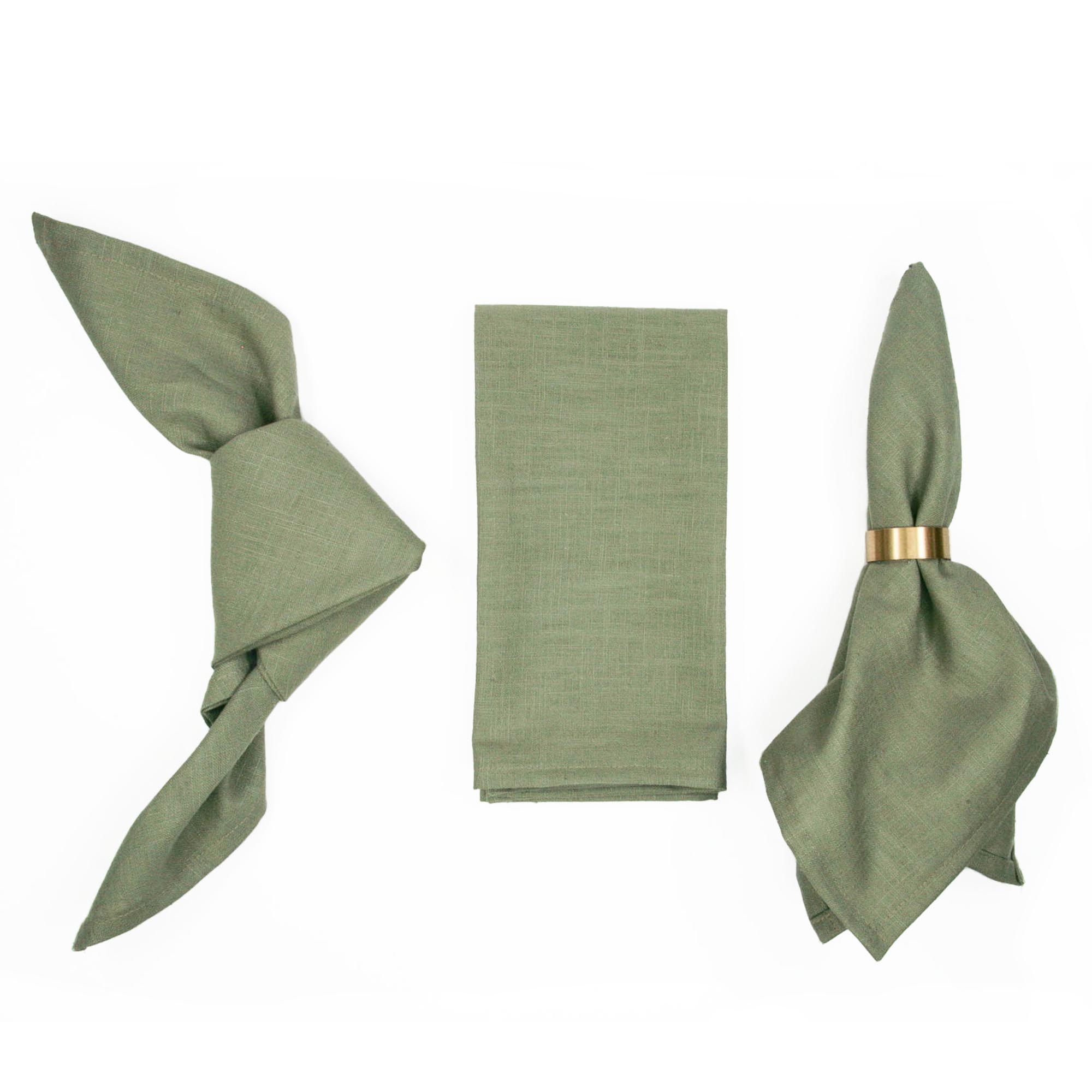 Leinenserviette Stoffserviette Olivgrün Olive Leinenserviette Stoffserviette Olivgrün Olive