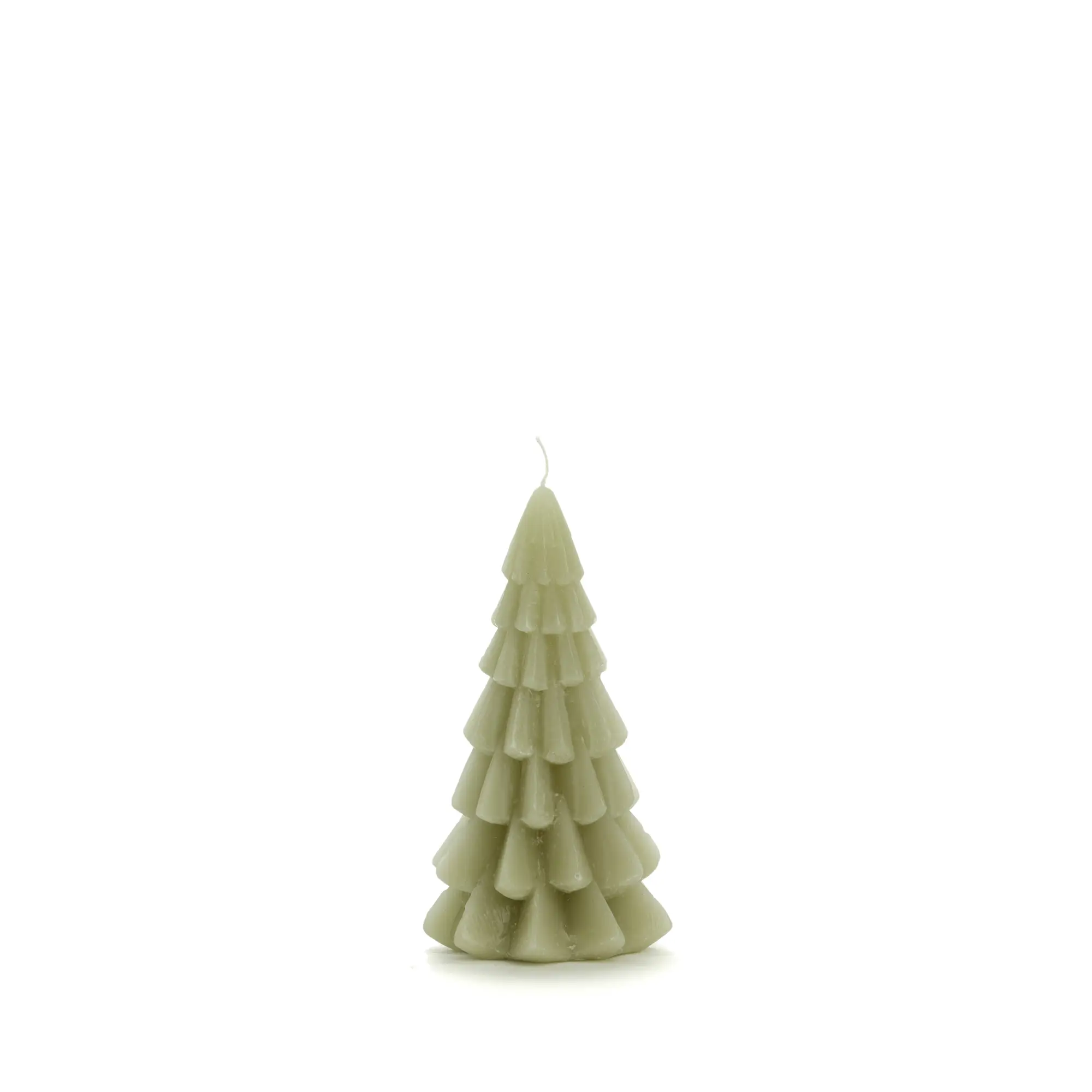 Weihnachtsbaumkerze SALBEIGRÜN, ø 10 x 20 cm | rustik lys