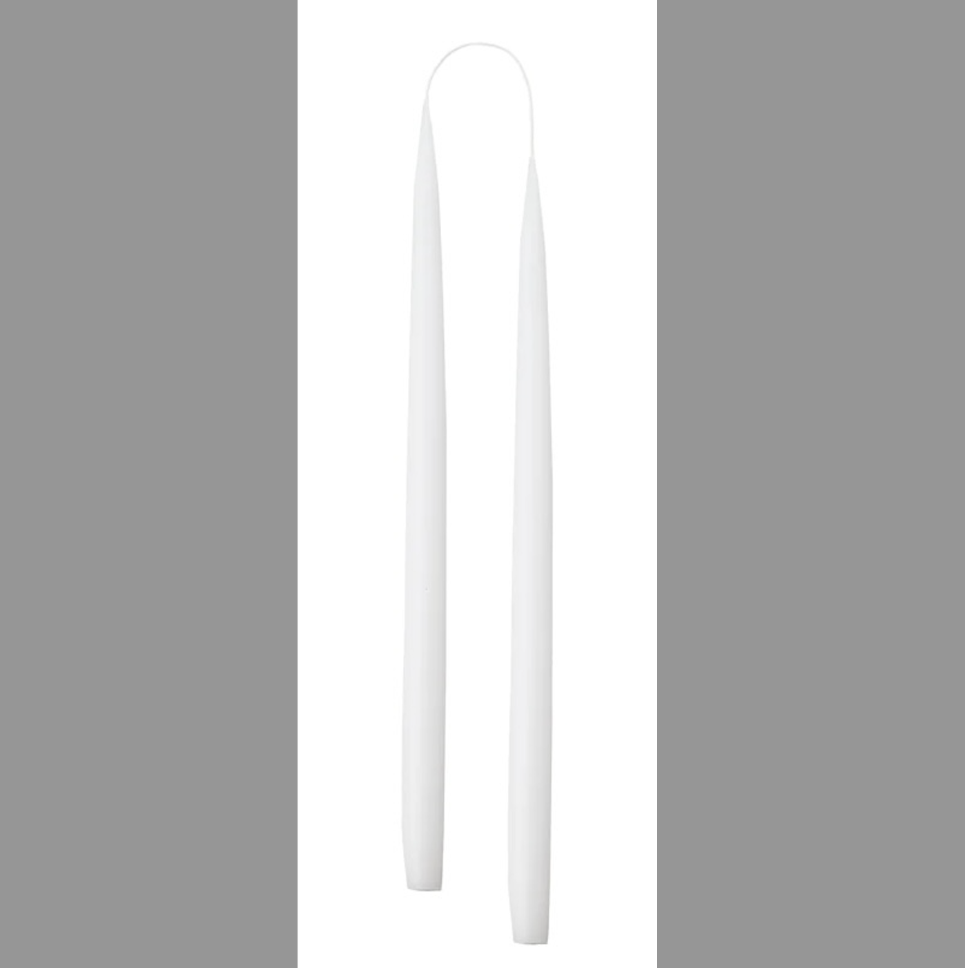 Taper candles WHITE - color no. 1, 2.2 cm x 35 cm - 2 pcs. Taper candles WHITE - color no. 1, 2.2 cm x 35 cm - 2 pcs.