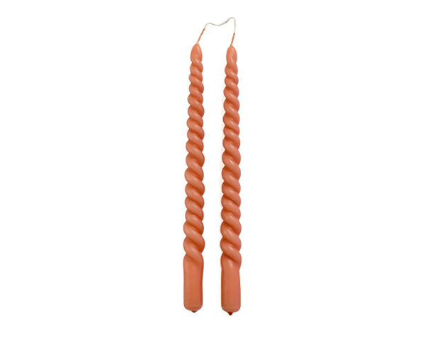 Twisted taper candles SWIRL - blush