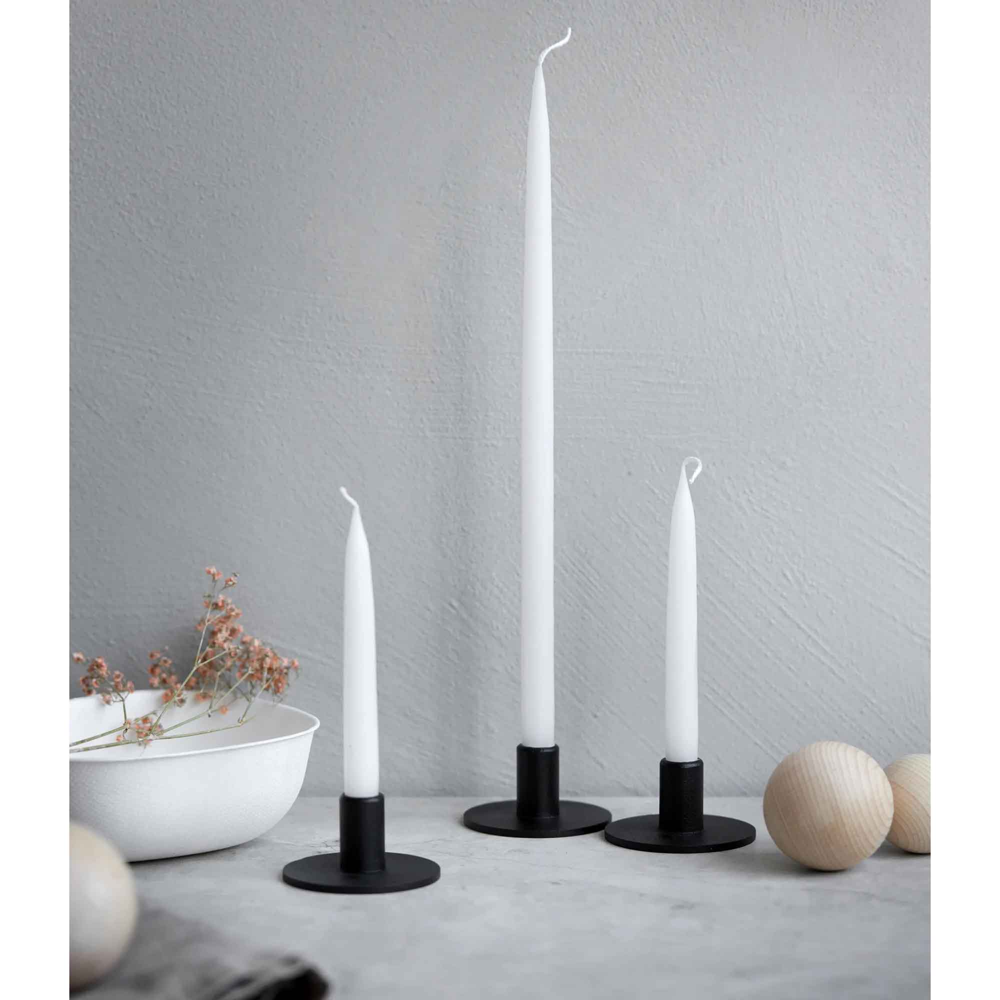 Thin taper candles RUST RED | rust - color no. 47, 1.3 x 28 cm - 12 pcs.
