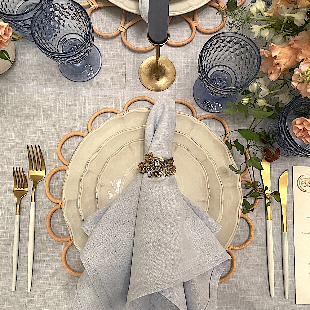 Linen napkin ICE BLUE