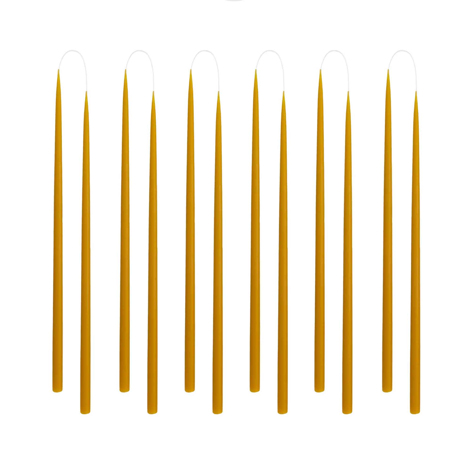 kunstindustrien-duenne-stabkerzen-nagel-quist-honey-senfgelb-1 Thin taper candles HONEY YELLOW | honey - color no. 69, 1.3 x 28 cm - 12 pcs.