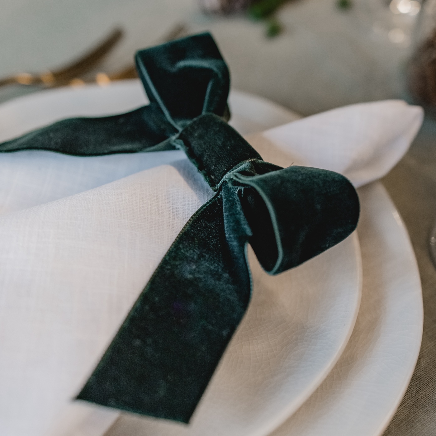 Napkin rings VELVET fir green Napkin rings VELVET fir green