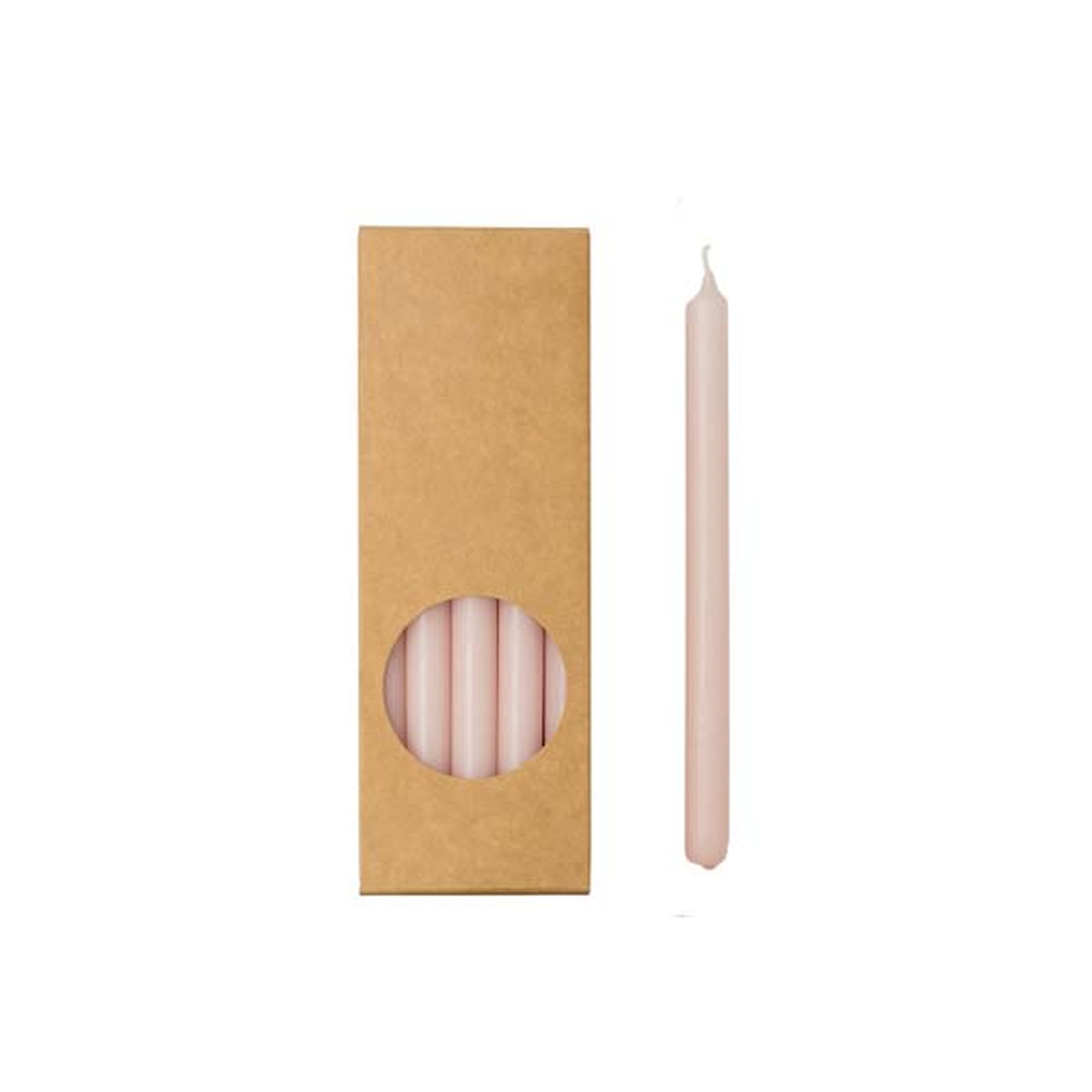 rustik-lys-dunne-stabkerzen-baumkerzen-rosa Thin stick candles/tree candles for Stoff Nagel candle holder - pink