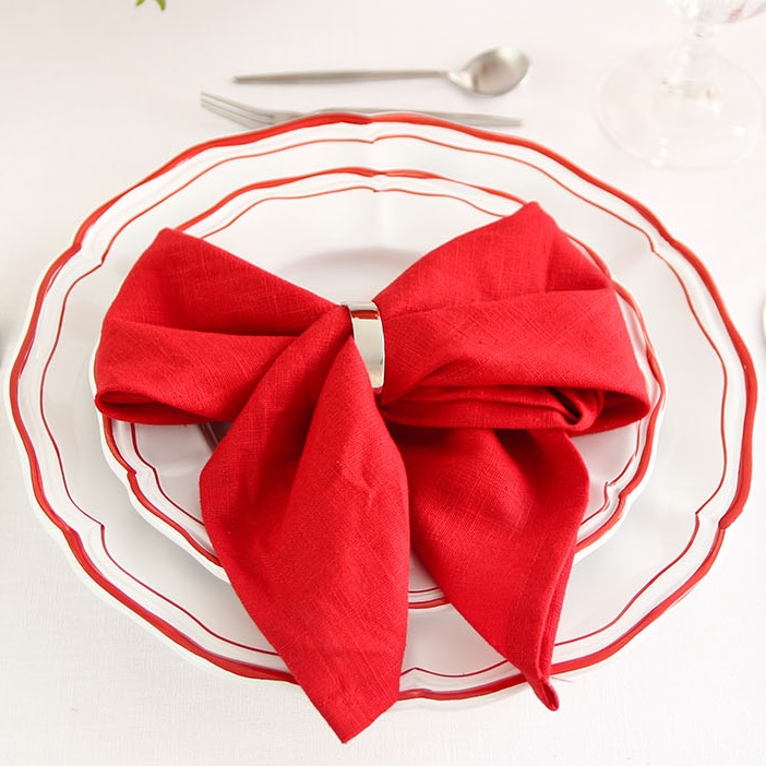 Linen napkin POPPY RED