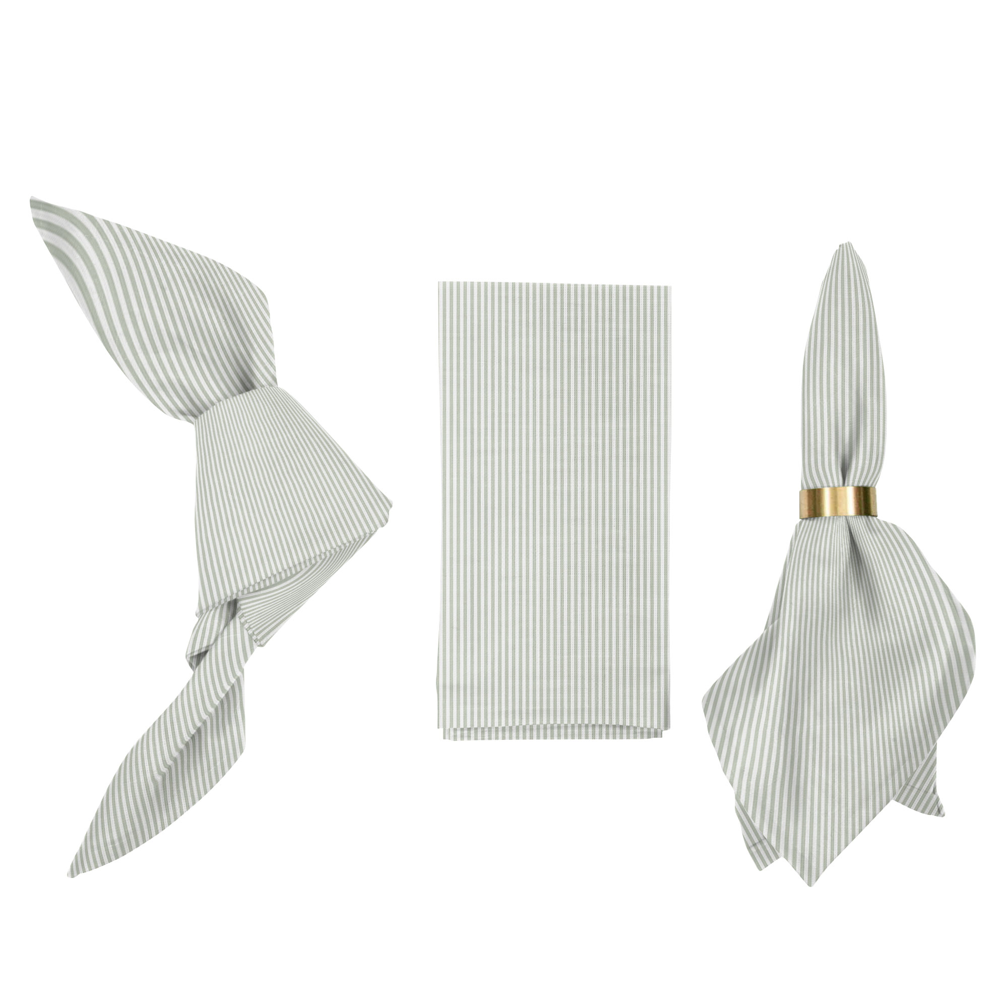 Linen napkin STRIPE PISTACHIO 5 mm