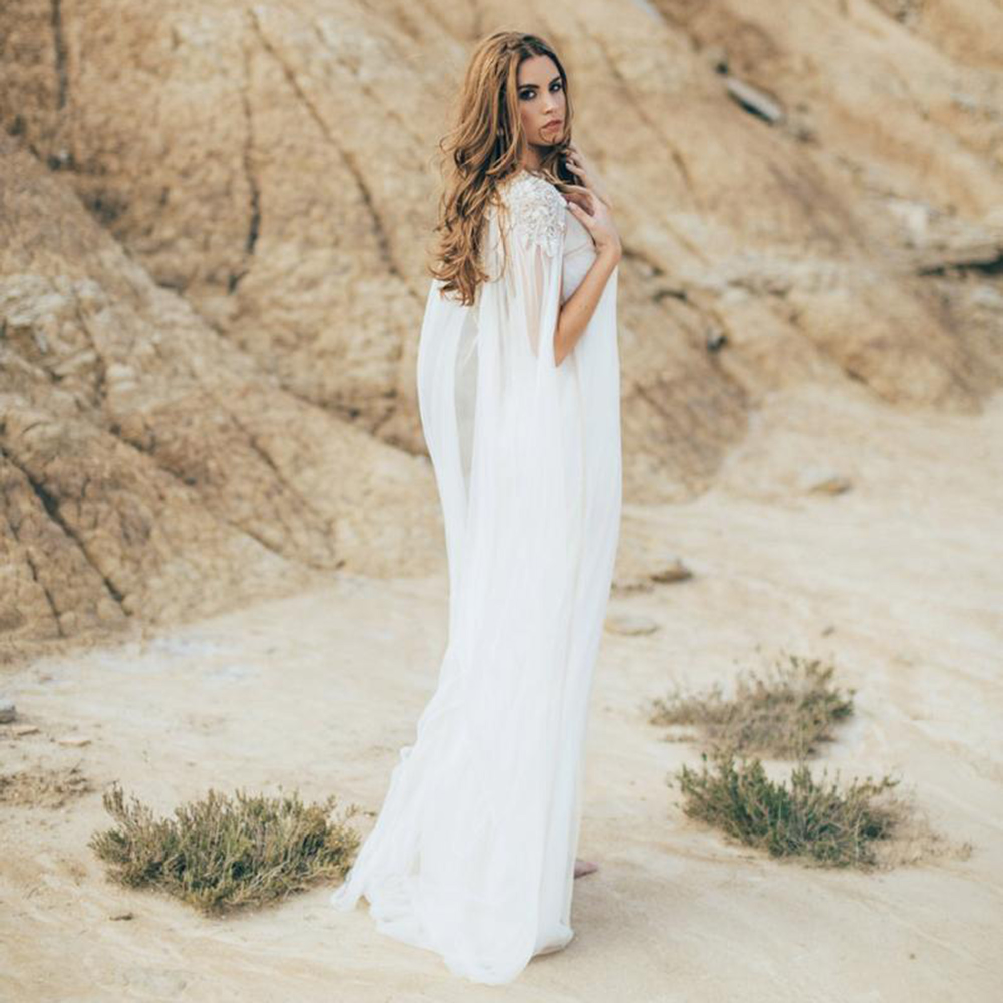 Gibson Bespoke hand-embroidered bridal cape LAKSHMI