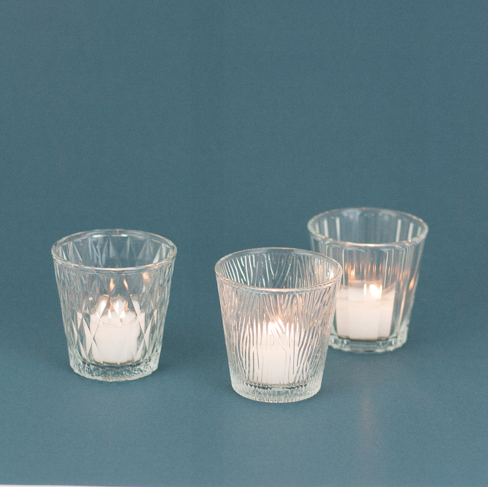 teelichthalter-hochzeit-mieten-glas-kristall-3 Tea light holder LUCID - set of 3