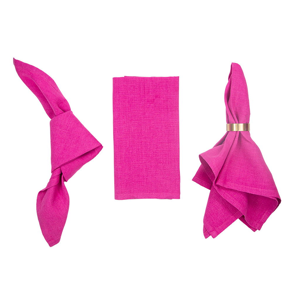 Leinenserviette Fuchsia Pink 50x50cm Leinenserviette Fuchsia Pink 50x50cm