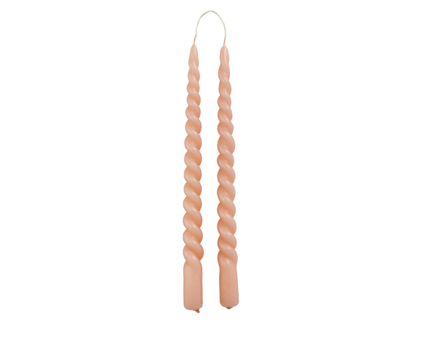 Twisted taper candles SWIRL - pink