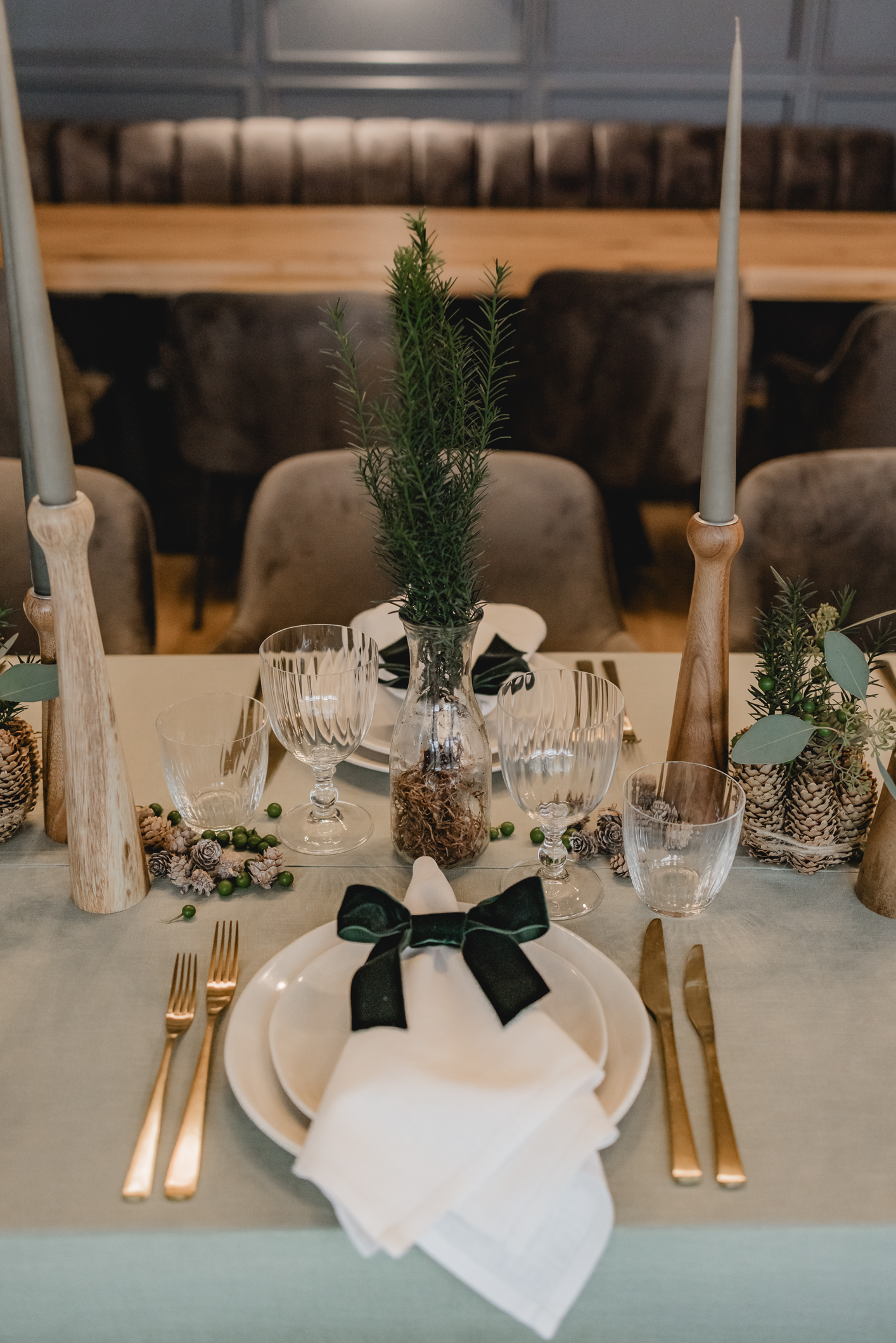 Napkin rings VELVET fir green Napkin rings VELVET fir green