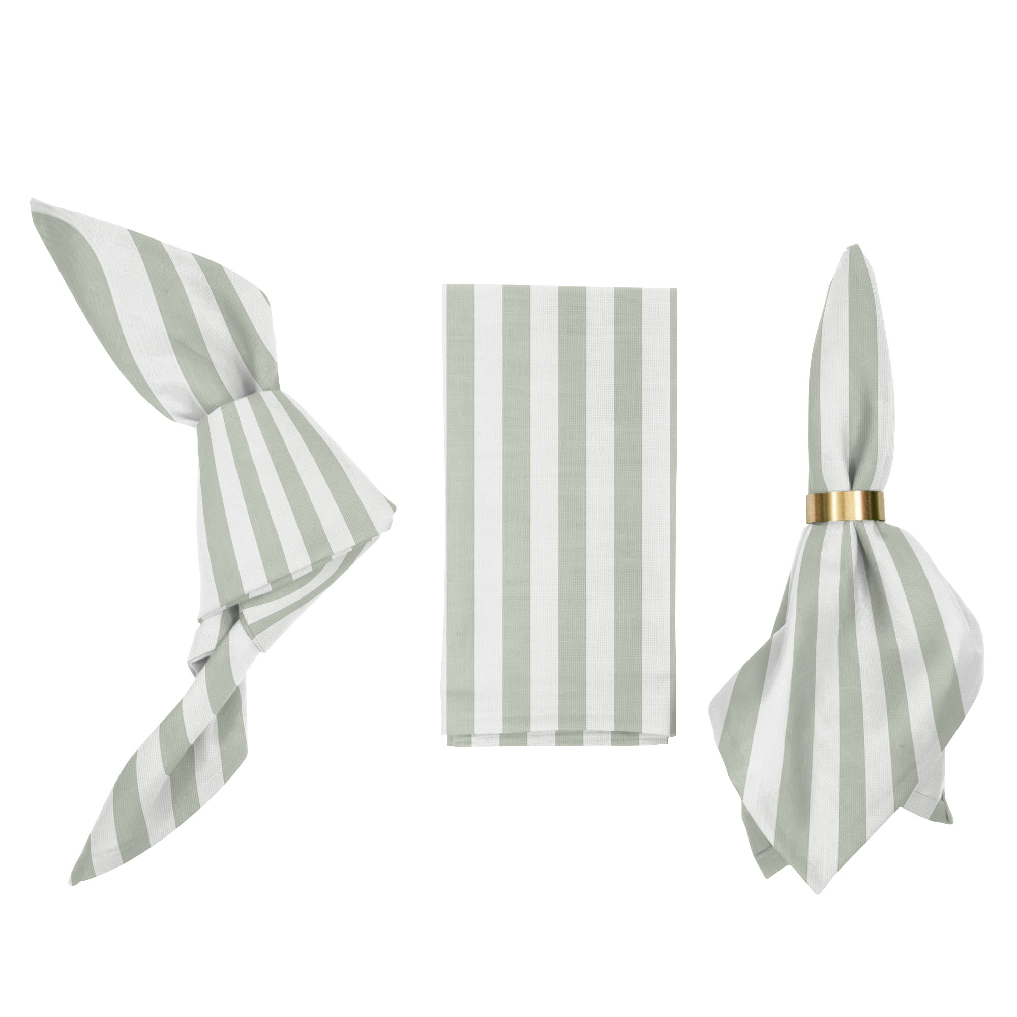Linen napkin STRIPE PISTACHIO 40 mm Linen napkin STRIPE PISTACHIO 40 mm