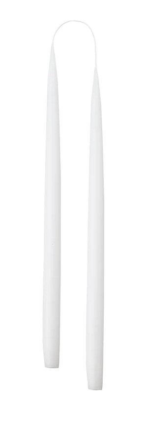 Taper candles WHITE - color no. 1, 2.2 cm x 35 cm - 2 pcs.