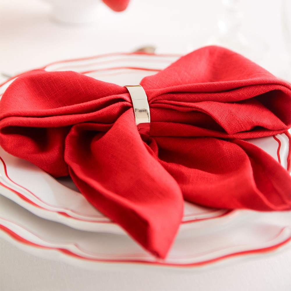 Linen napkin POPPY RED