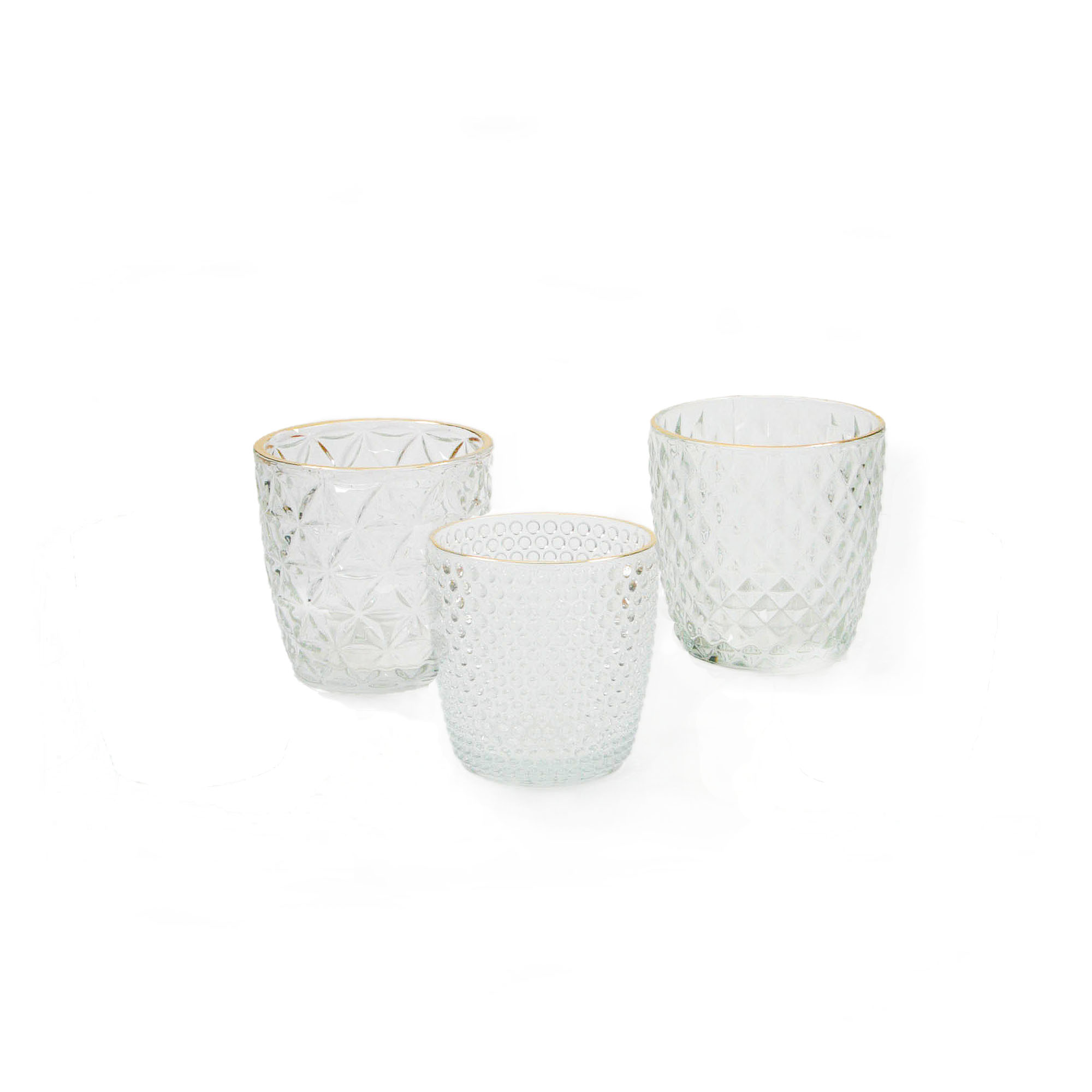 teelichthalter-glas-mit-goldrand-mieten-3 GLOW tea light holder - set of 3