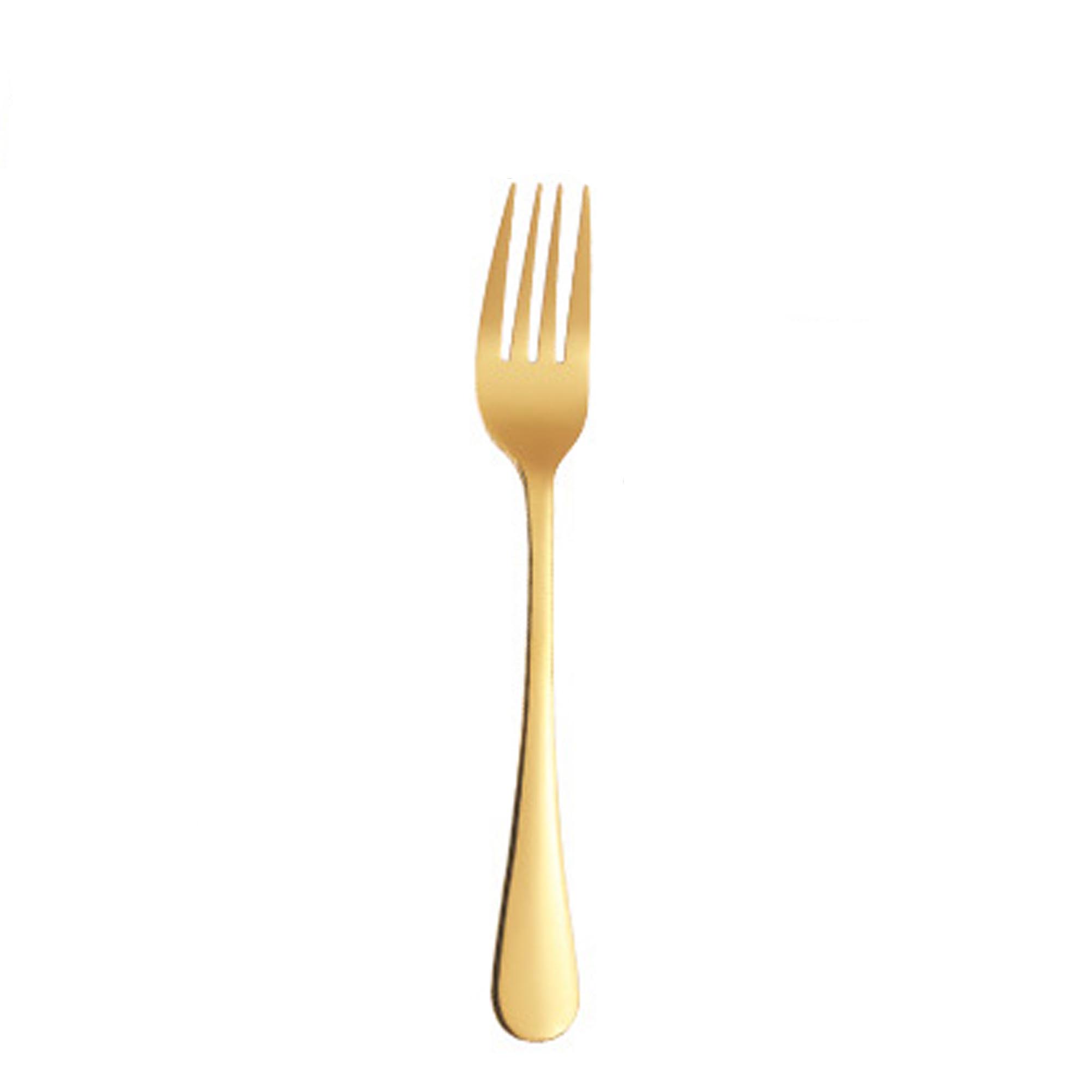 Besteck CLASSIC round gold glänzend Vorspeisengabel mieten