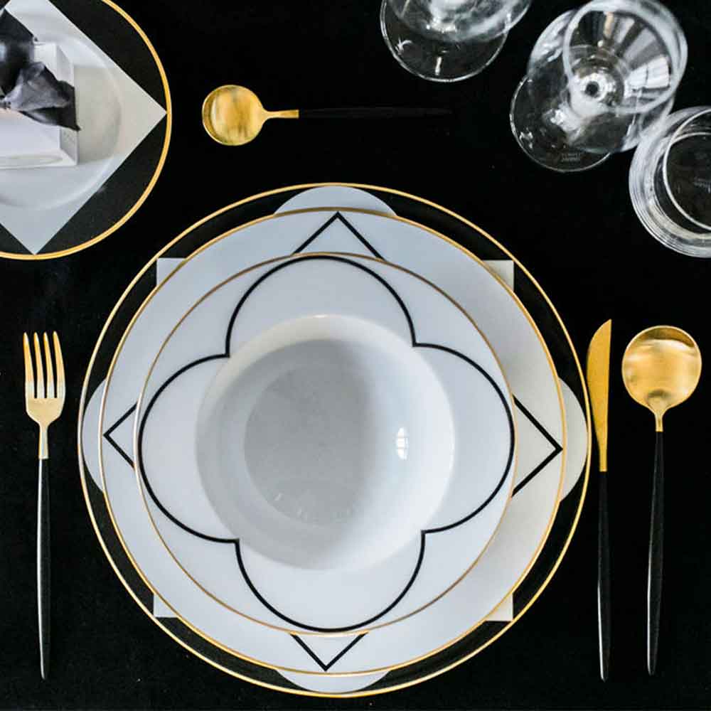 Besteck MOON schwarz-gold mieten Besteck MOON schwarz-gold mieten