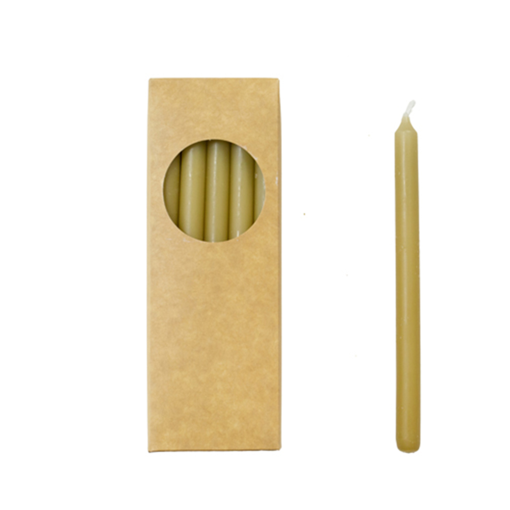 rustiklys-stabkerzen-senfgelb-12x175-1 Thin stick candles/tree candles for Stoff Nagel candle holders - hay