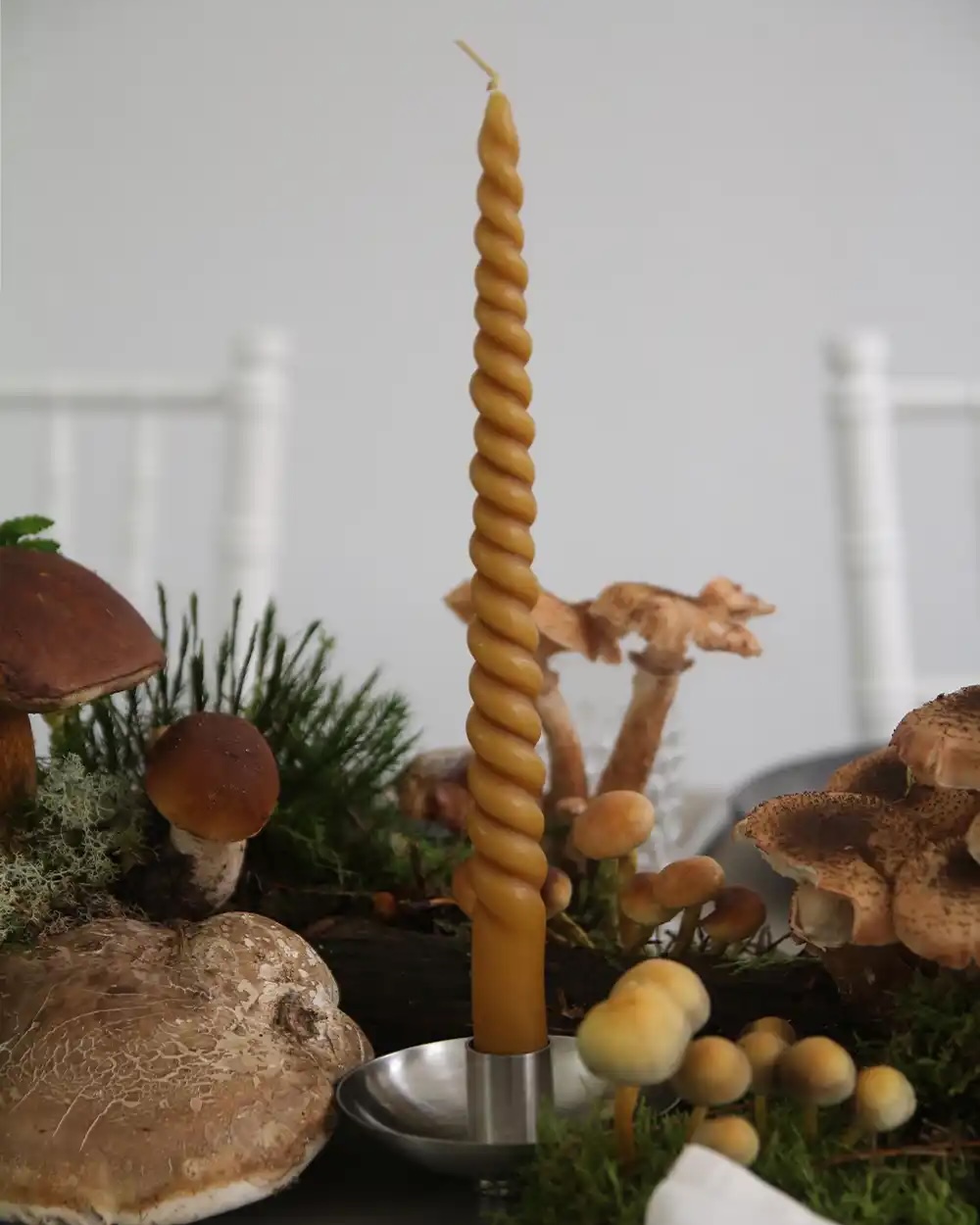 Twisted taper candles SWIRL - natural Twisted taper candles SWIRL - natural